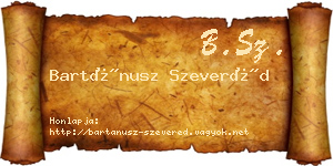 Bartánusz Szeveréd névjegykártya